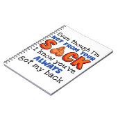 Auch wenn ich nicht aus deinem Sack bin, weiß ich, Notizblock (Linke Seite)