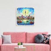 Auckland Hafen Skyline Radiance Leinwand Kunst (Insitu (Wohnzimmer))