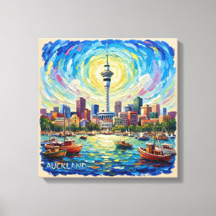 Auckland Hafen Skyline Radiance Leinwand Kunst