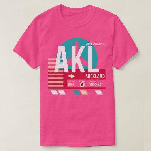Auckland Neuseeland AKL Airport Code Gepäckmarke T-Shirt (Design vorne)