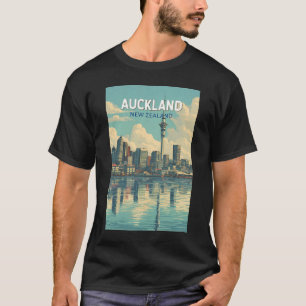 Auckland Neuseeland Illustration Reise Kunst Retro T-Shirt