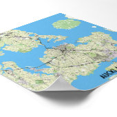 Auckland, Neuseeland Karte Poster (Ecke)