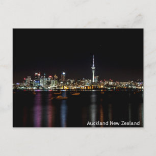 Auckland Neuseeland Night Skyline Postkarte