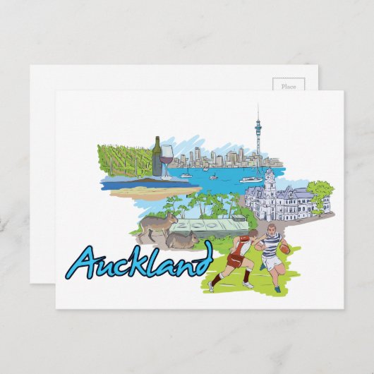 Auckland, Neuseeland Postkarte (Vorne/Hinten)