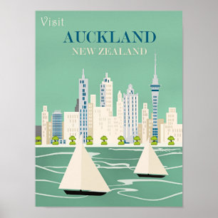Auckland, Neuseeland Reiseplakat Poster