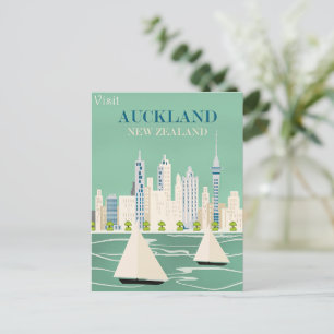 Auckland, Neuseeland Reiseplakat Postkarte
