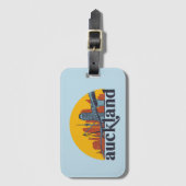 Auckland Neuseeland Retro City Skyline City City Gepäckanhänger (Vorderseite Vertikal)