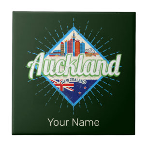 Auckland Neuseeland Retro-Silhouette vintage Fliese