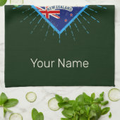 Auckland Neuseeland Retroskyline Vintag Geschirrtuch (Gefaltet)