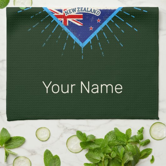 Auckland Neuseeland Retroskyline Vintag Geschirrtuch (Gefaltet)