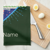 Auckland Neuseeland Retroskyline Vintag Geschirrtuch (Viertel Falte)