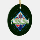 Auckland Neuseeland Retroskyline Vintag Keramik Ornament (Rechts)