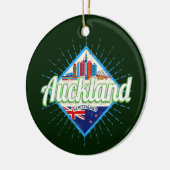 Auckland Neuseeland Retroskyline Vintag Keramik Ornament (Links)