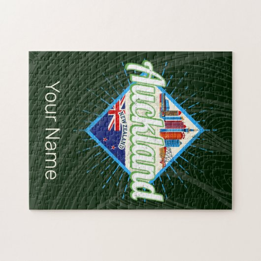 Auckland Neuseeland Retroskyline Vintag Puzzle (Horizontal)