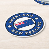 Auckland Neuseeland Runder Pappuntersetzer (Angewinkelt)