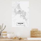 Auckland, Neuseeland (schwarz auf weiß) Poster (Küche)