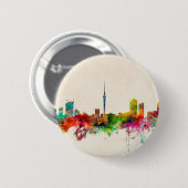 Auckland Neuseeland Skyline Button (Vorne & Hinten)