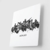Auckland Neuseeland Skyline BW Quadratische Wanduhr (Winkel)