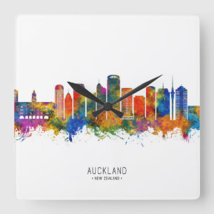 Auckland Neuseeland Skyline Quadratische Wanduhr