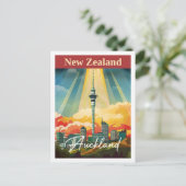 Auckland Neuseeland Vintag Berühmter Reiseort Postkarte (Stehend Vorderseite)