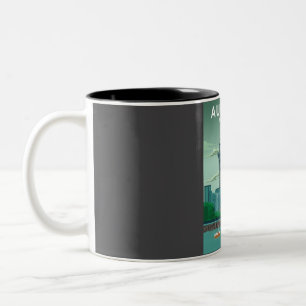 Auckland Neuseeland Vintag Minimal Retro Travel Zweifarbige Tasse