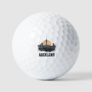 Auckland New Zealand City Skyline Vintage Travel Golfball