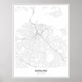 Auckland, New Zealand Minimalist Map Poster