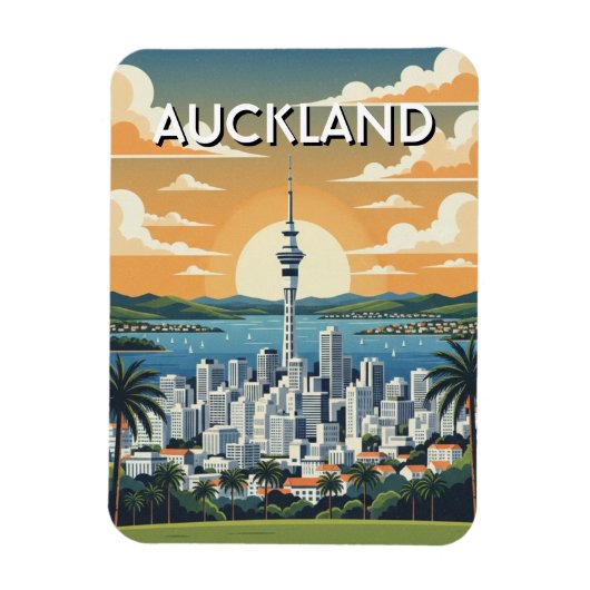 Auckland New Zealand Postcard Magnet (Vertikal)