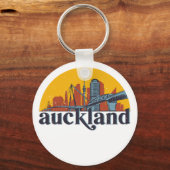 Auckland New Zealand Retro City Skyline Cityscape Schlüsselanhänger (Vorderseite)