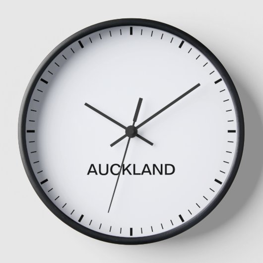 Auckland New Zealand Time Zone Newsroom Clock Uhr (Vorderseite)
