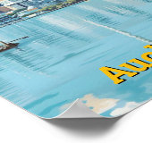 Auckland New Zealand Vintage Travel Poster (Ecke)