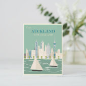 Auckland New Zealand Vintage Travel Postkarte (Stehend Vorderseite)
