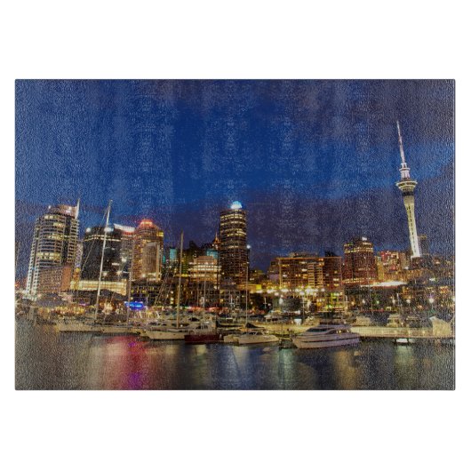 Auckland Night Skyline Schneidebrett (Vorderseite)