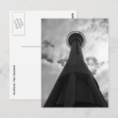 Auckland NZ Sky BW Postkarte (Vorne/Hinten)
