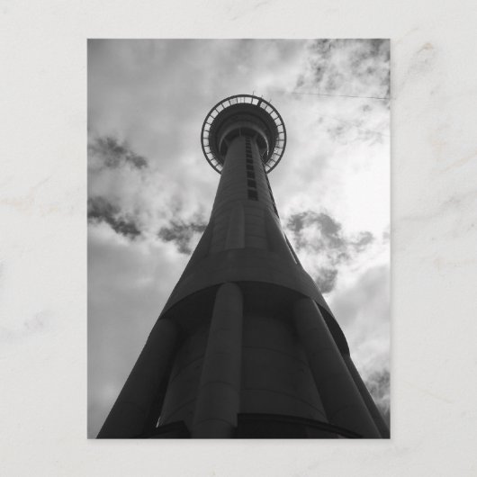Auckland NZ Sky BW Postkarte (Vorderseite)