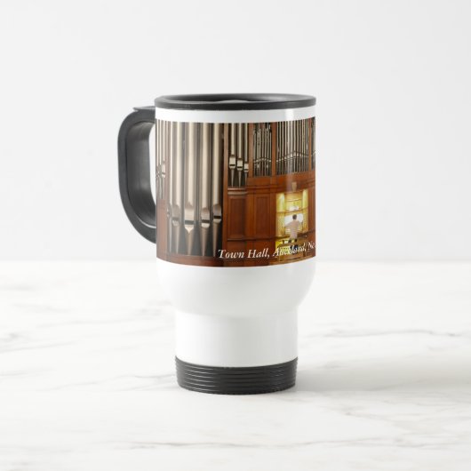 Auckland-Rathaus-Pfeifenorgel Reisebecher (Vorderseite Links)
