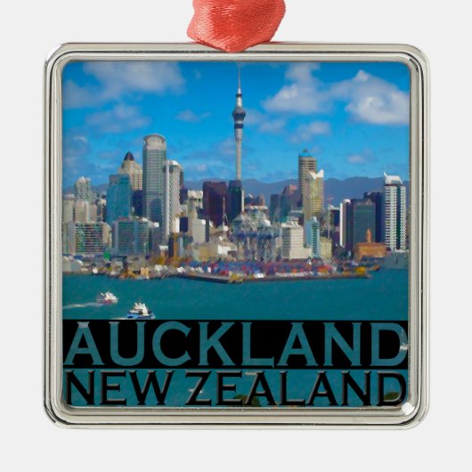 Auckland Silbernes Ornament (Vorne)