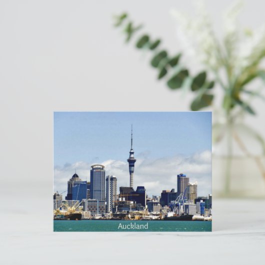 Auckland Skyline Postkarte (Stehend Vorderseite)