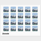 Auckland Skyline Quadratischer Aufkleber (Blatt)