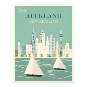 Auckland Vintage-Plakat Fotodruck