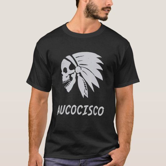 Aucocisco Native American Indian Born Freedom Evil T-Shirt (Vorderseite)