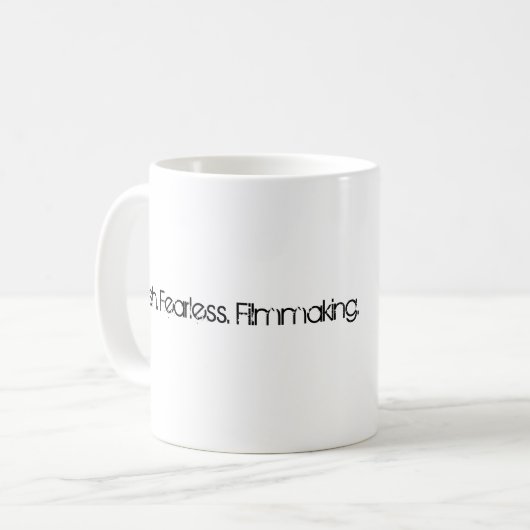 AudazLogo, frisch. Furchtlos. Filmmaking. Kaffeetasse (Vorderseite Links)