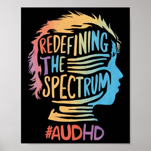 Audhd Autismus Adhd Autistic Spectrum Neurodiversi Poster (Vorne)