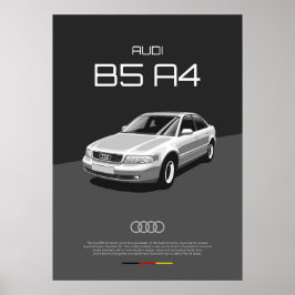 Audi B5 A4 Sedan Poster