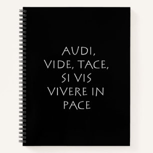Audi vide tace si vis vivere in pteme notizblock