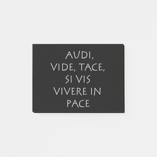 Audi vide tace si vis vivere in pteme post-it klebezettel (Vorderseite)
