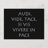 Audi vide tace si vis vivere in pteme postkarte (Vorderseite)