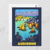 Audierne, Segelboote im Hafen, Frankreich Postkarte (Vorne/Hinten)