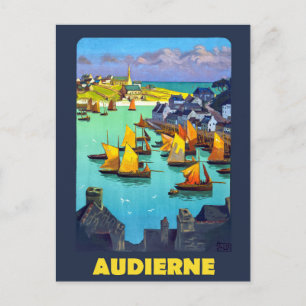 Audierne, Segelboote im Hafen, Frankreich Postkarte