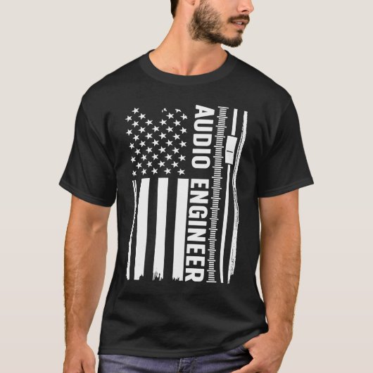 Audio Engineer American Flag Audio Engineering T-Shirt (Vorderseite)